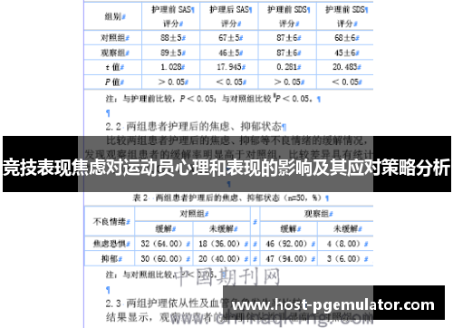 竞技表现焦虑对运动员心理和表现的影响及其应对策略分析